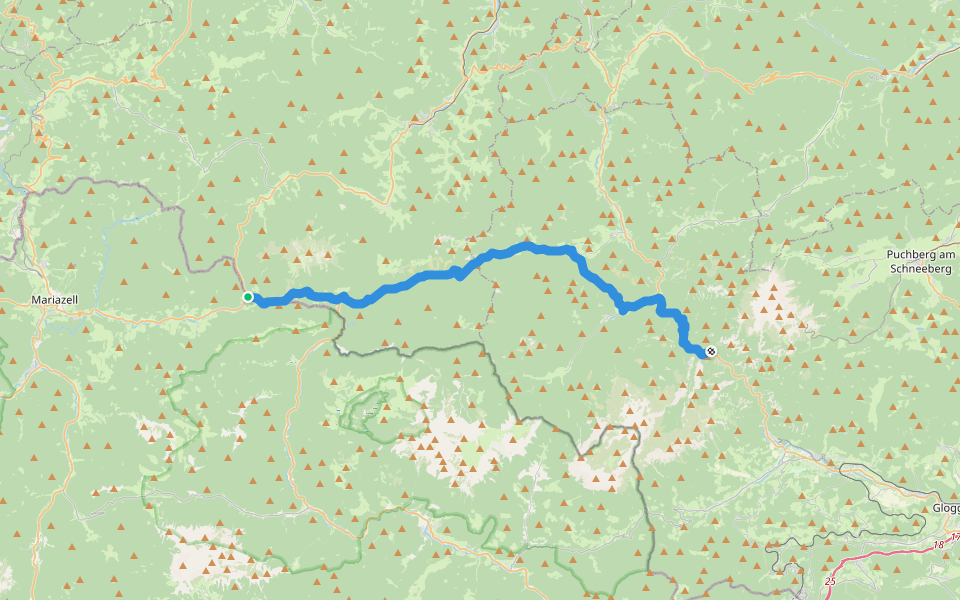 Via Mariae M01-02 Terz-Höllental walking route map in Lahnsattel