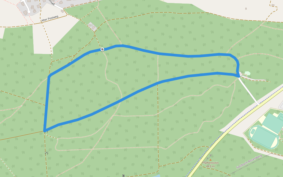 Naherholungsgebiet Obere Wagensass 1 walking route map in Sulzbach-Rosenberg