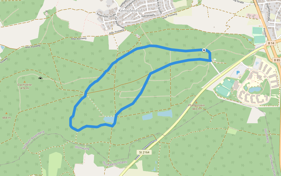 Naherholungsgebiet Obere Wagensass 2 walking route map in Sulzbach-Rosenberg