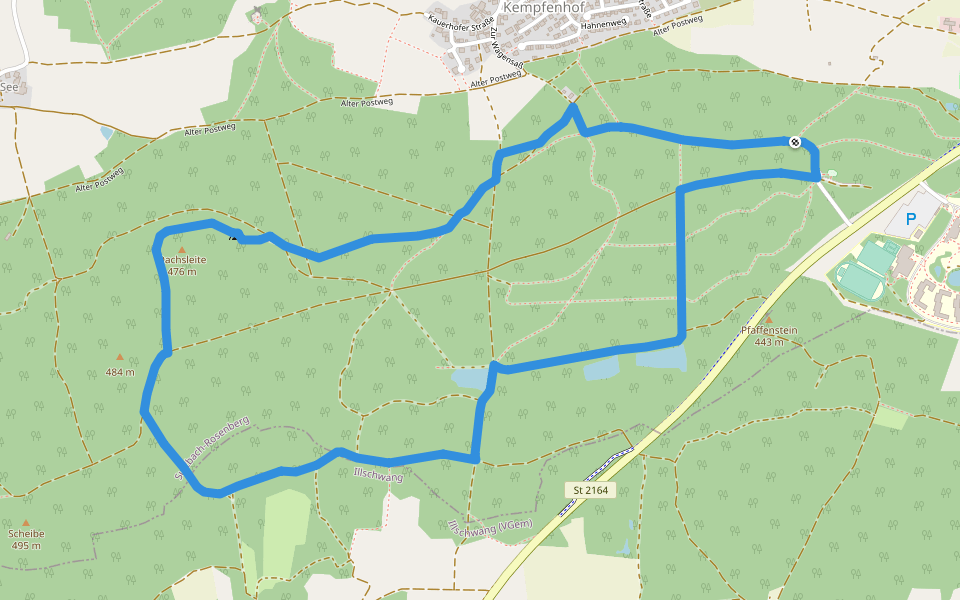 Naherholungsgebiet Obere Wagensass 3 walking route map in Sulzbach-Rosenberg