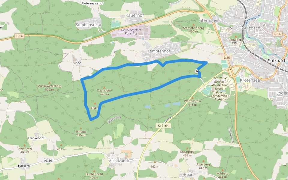 Naherholungsgebiet Obere Wagensass 4 walking route map in Sulzbach-Rosenberg