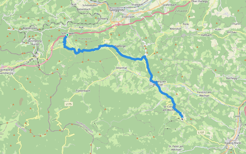 Via Mariae M01-04 walking route map in Schottwien