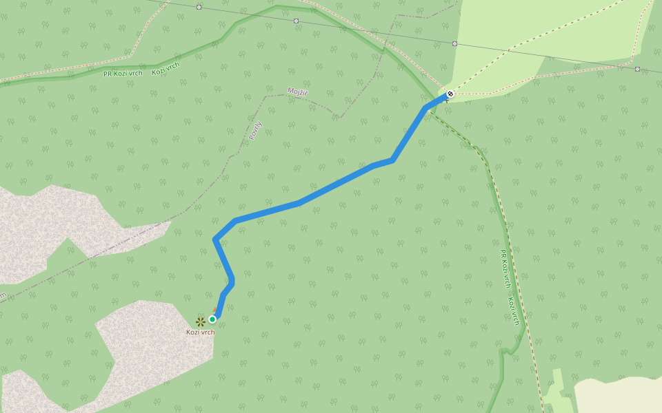 [Z] Odbočka Kozí vrch walking route map in Povrly