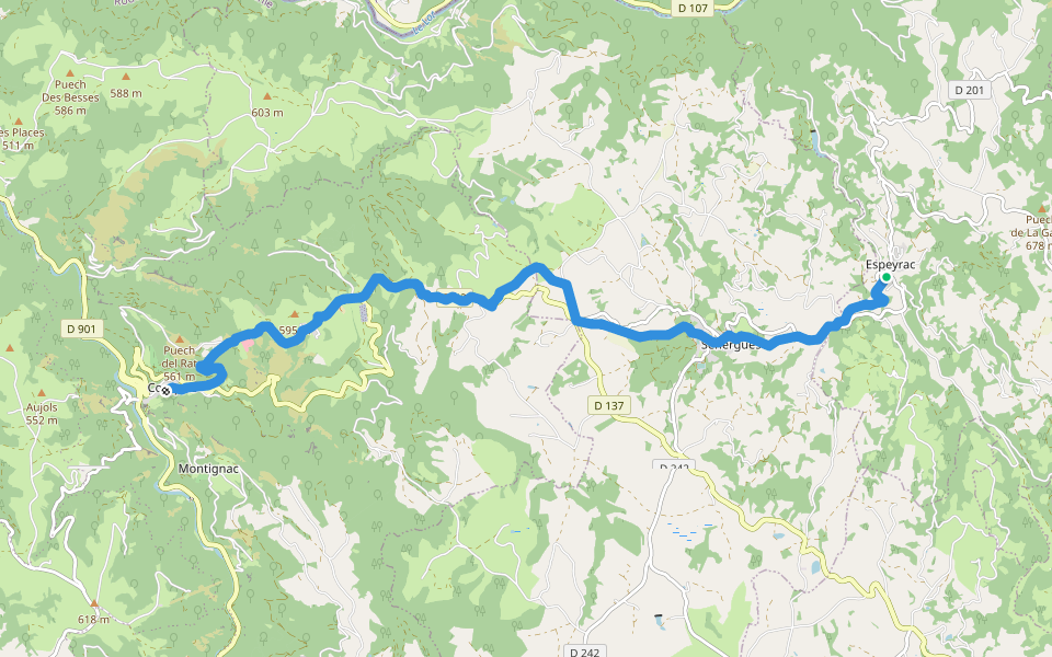 Via Podiensis (10), Espeyrac - Conques walking route map in Espeyrac
