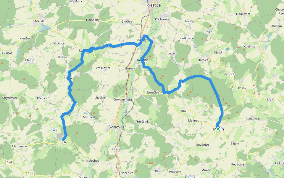 [Z] Mečín - Roupov walking route map in Měčín