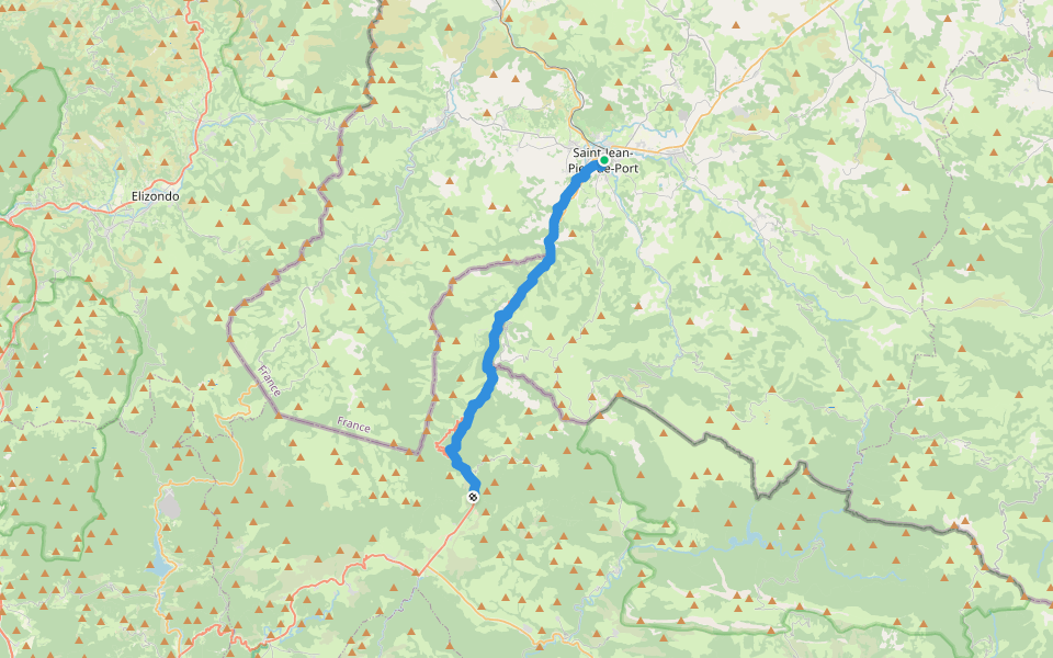Voie du Puy walking route map in Saint-Jean-Pied-de-Port