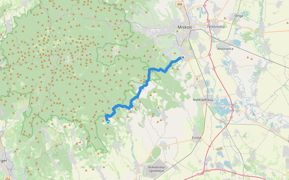 LM, Mária-út, M01-29 (Kács – Miskolc, Görömböly) walking route map in Kács