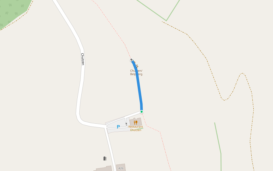 Belpberg/Chutze walking route map in Belp