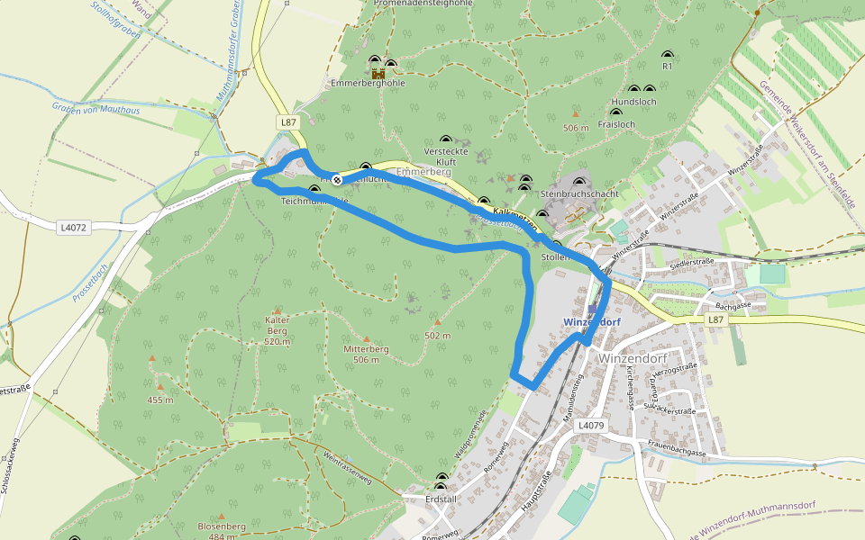 Jubiläumssteig walking route map in Emmerberg