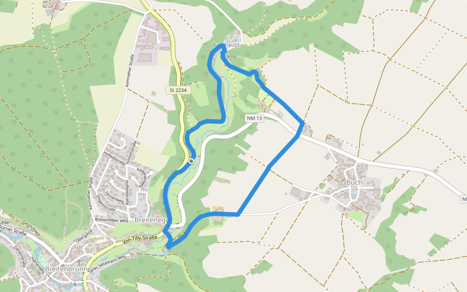 Auf den Spuren der Vorgeschichte walking route map in Breitenbrunn