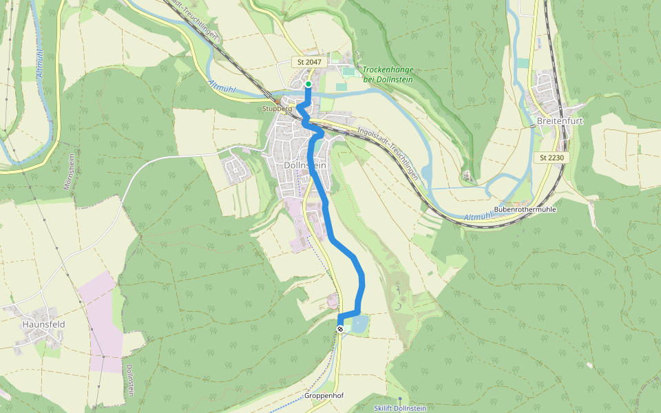 Verbindung Jägersteig - Dollnstein walking route map in Dollnstein