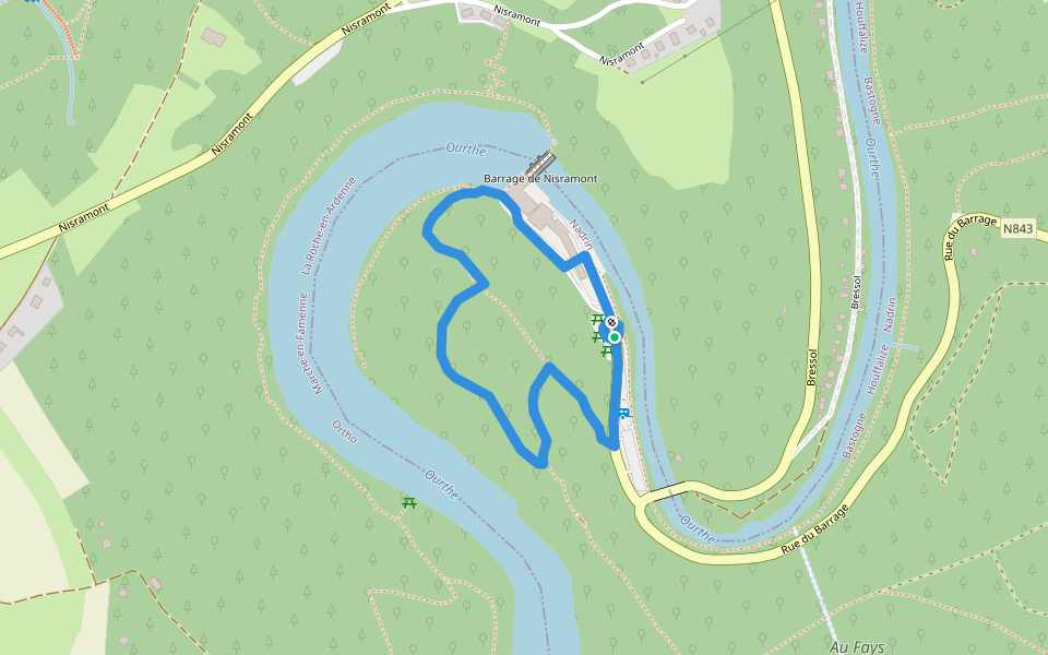 Promenade du Fays walking route map in Houffalize