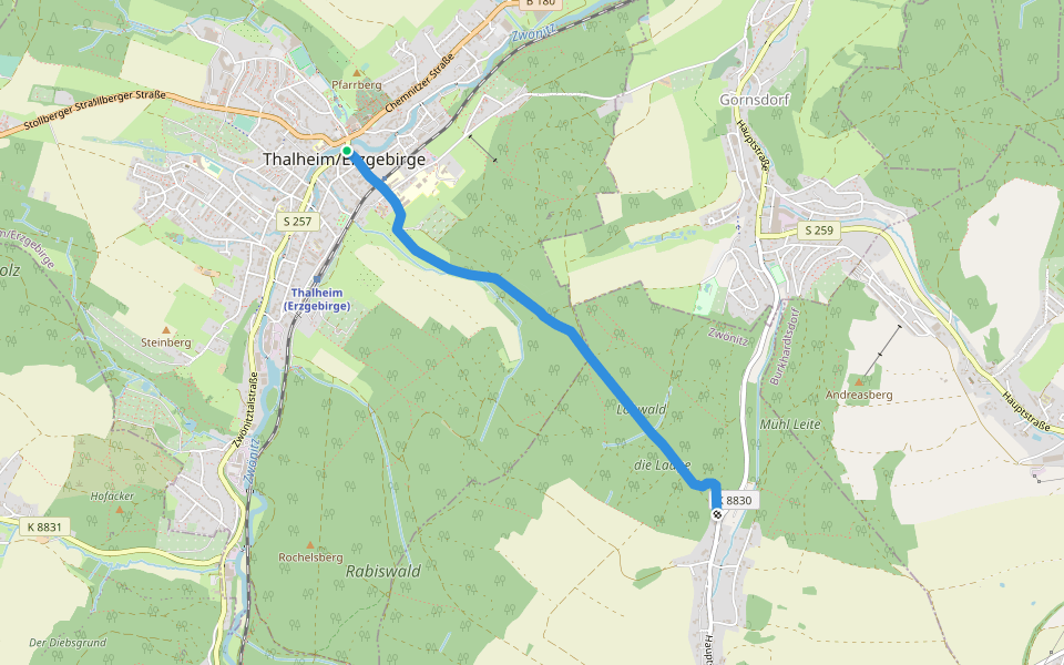 Ww Thalheim - Hormersdorf walking route map in Thalheim/Erzgeb.