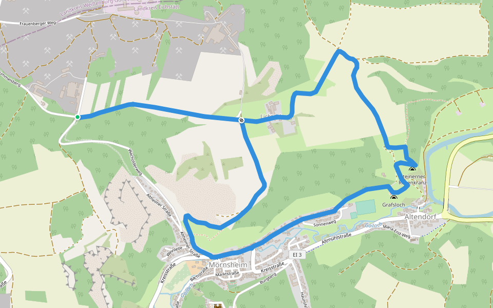 Ortswanderweg Mörnsheim walking route map in Mörnsheim