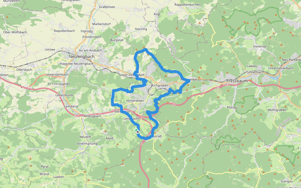 Höhenwanderweg um Eichgraben walking route map in Maiß