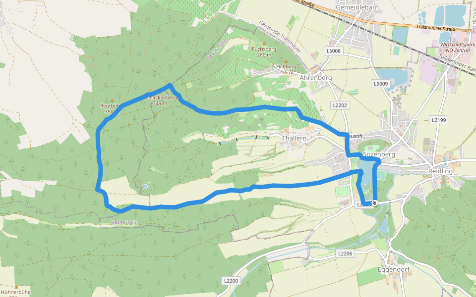 Großer Rundwanderweg Sitzenberg - Seelackenberg walking route map in Sitzenberg