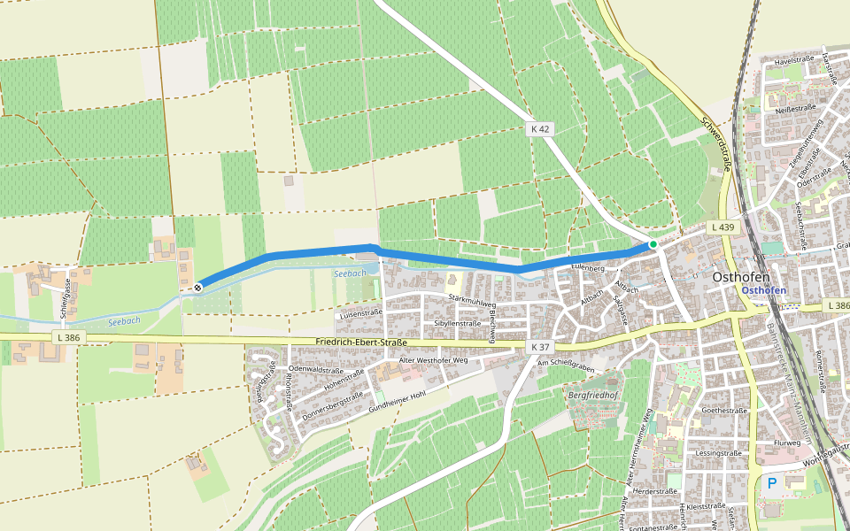 Pilgerweg "Ortschleife Osthofen" walking route map in Osthofen