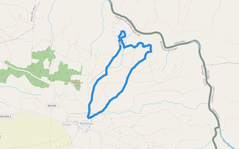 Almofala - Santo André das Arribas walking route map in Figueira de Castelo Rodrigo