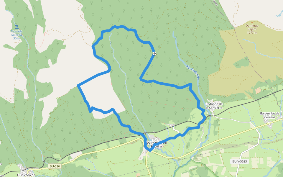 PRC-BU 37 El hayal de Quintanilla walking route map in El Rebollar