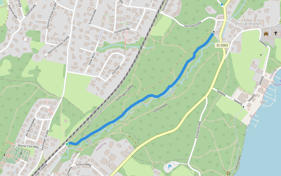 Wald- und Naturlehrpfad "Starzenbach-Schlucht" walking route map in Feldafing