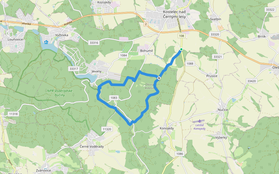 NS Pěnčický okruh walking route map in Kostelec nad Černými lesy
