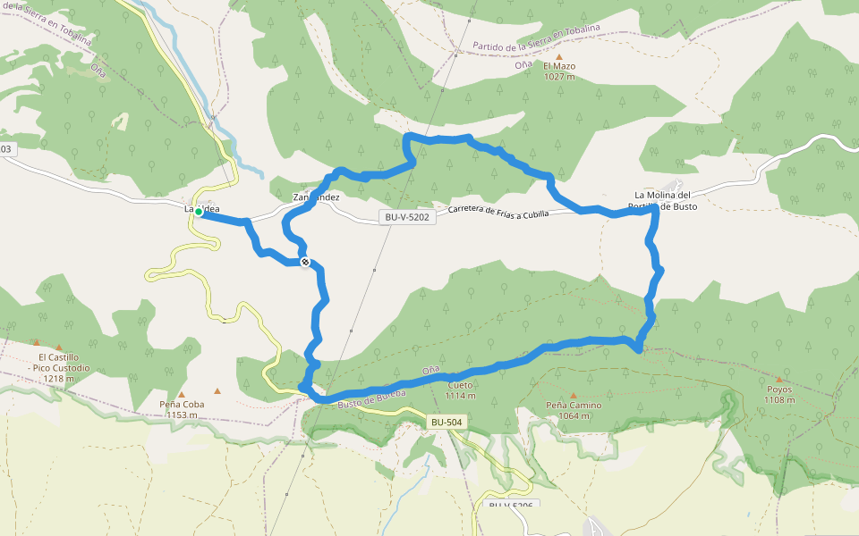 PRC-BU 95 Portillo del Busto walking route map in La Aldea