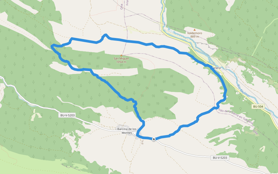 PRC-BU 96 Ranera walking route map in Oña