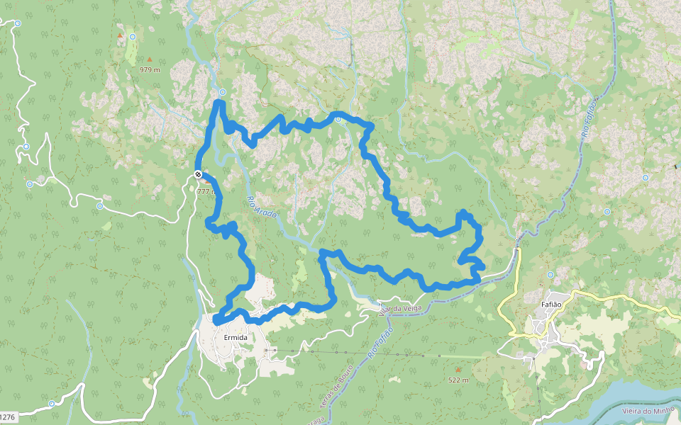 Trilho do Sobreiral da Ermida do Gerês walking route map in Gerês