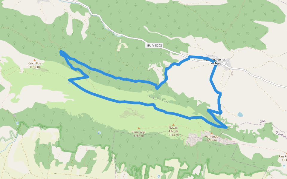 PRC-BU 102 Barcina de los Montes walking route map in Barcina de los Montes