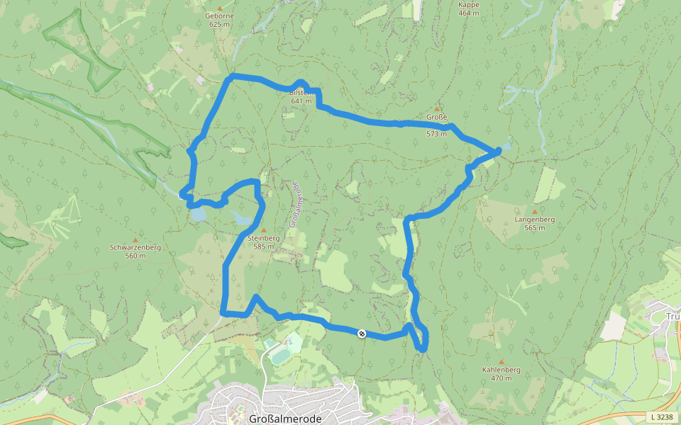 Premiumweg P14 Bilstein walking route map in Gutsbezirk Kaufunger Wald