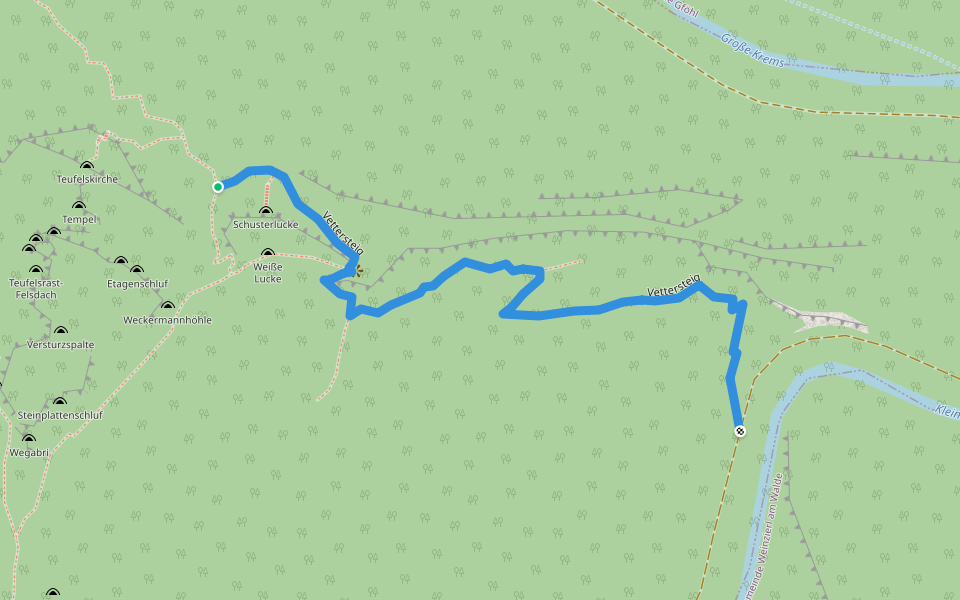neuer Vettersteig walking route map in Gföhl