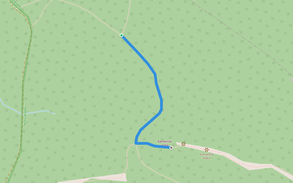 [Ž] odbočka Kamenná vrata walking route map in Světlá pod Ještědem