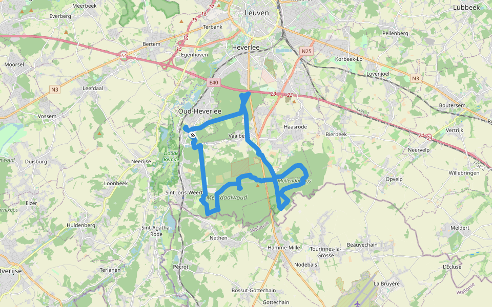 't Pad van Ad walking route map in Oud-Heverlee