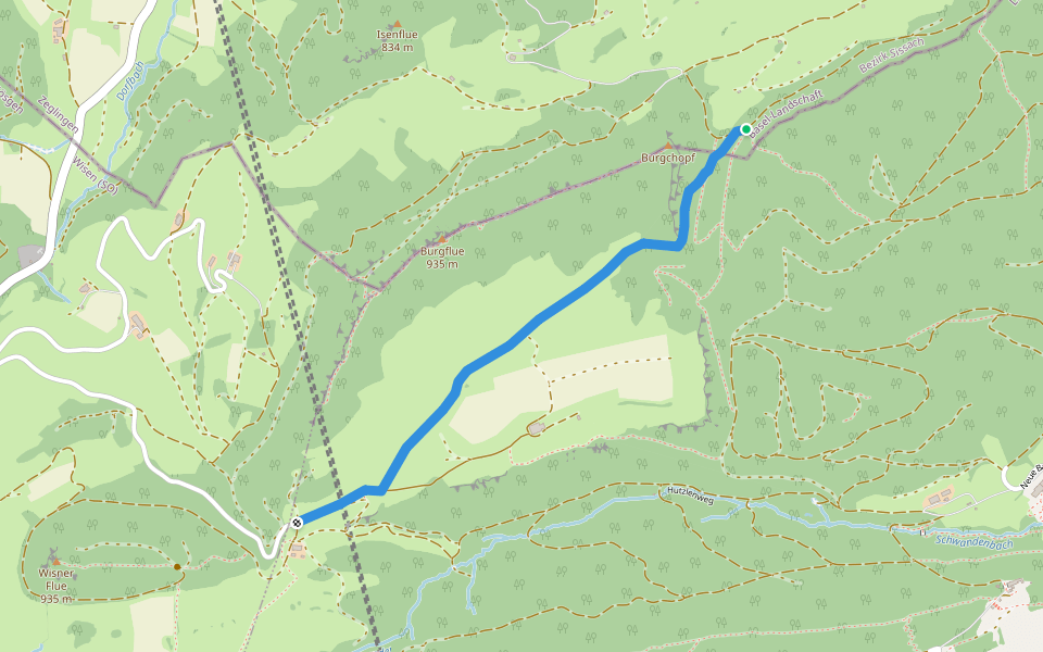 Burggraben-Burgweid walking route map in Zeglingen