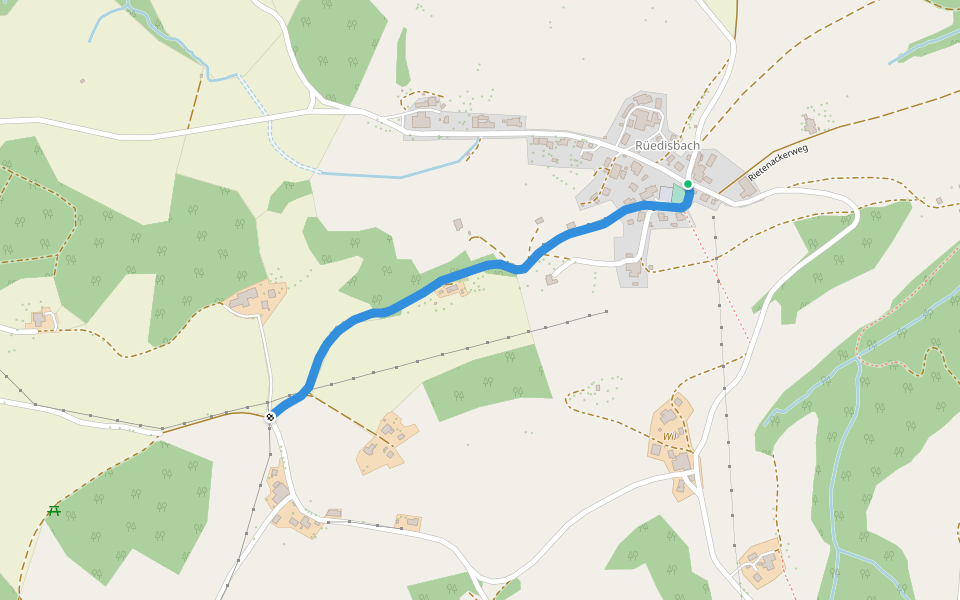 Rüedisbach - Hinter Leggiswil walking route map in Rüedisbach