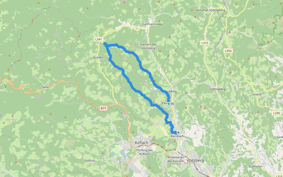Wanderweg 4 walking route map in Piberegg Rollsiedlung