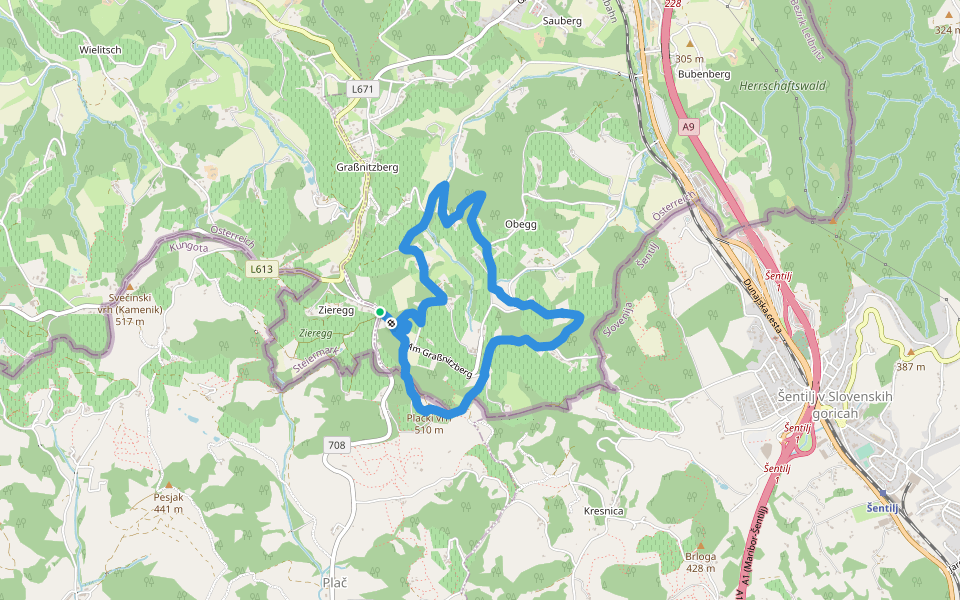 Natur-Kultur-Archäologie-Weg walking route map in Graßnitzberg