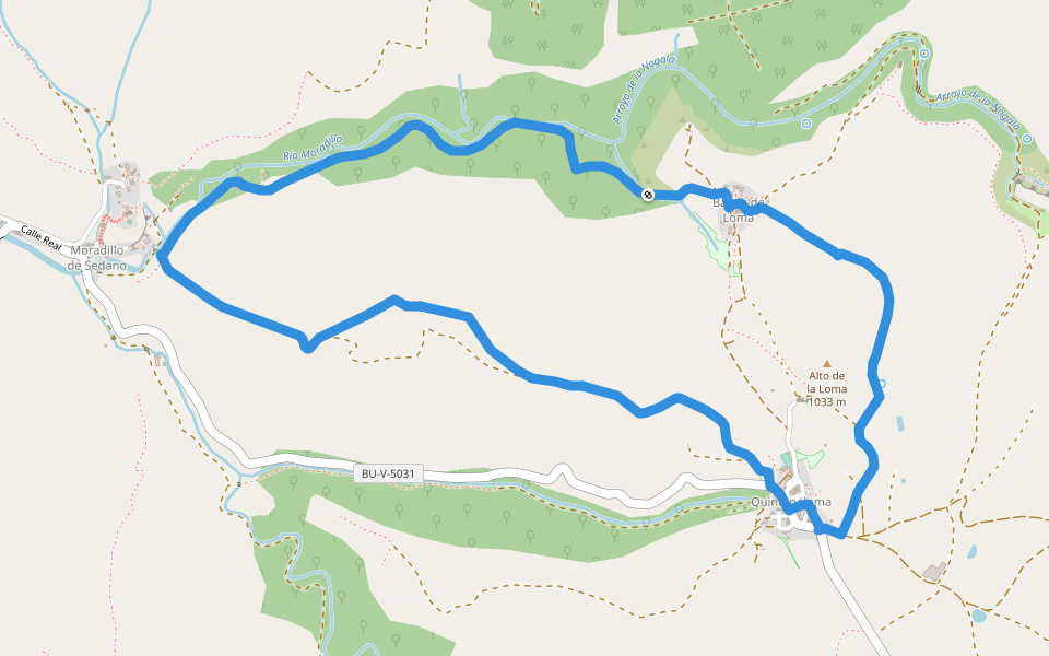 PRC-BU 3 Los Valles Románicos walking route map in Quintanaloma