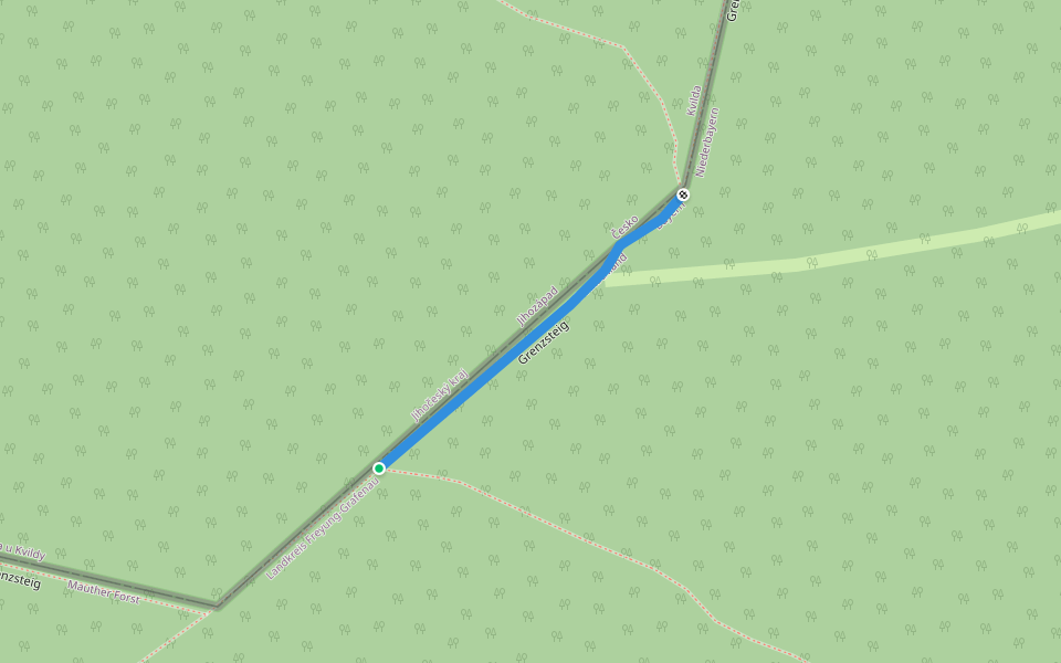 Europas wildes Herz (Siebensteinfelsen (D) - Grenzübergang Moldauquelle/CZ) walking route map in Mauther Forst
