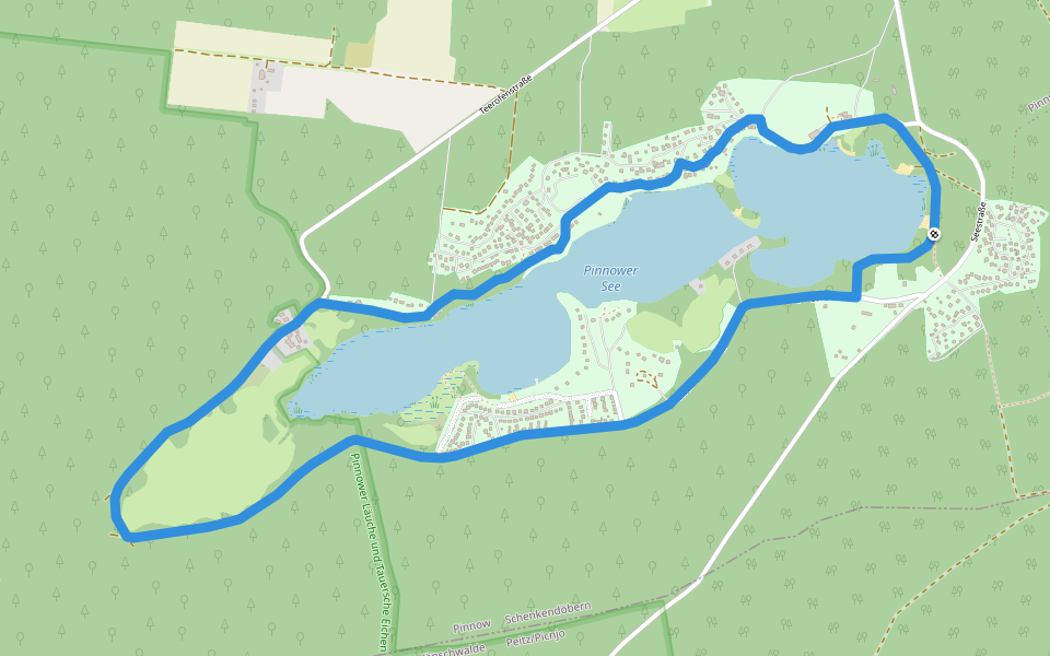 Seerundweg walking route map in Schenkendöbern