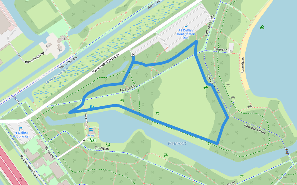 Cooper track walking route map in Delft