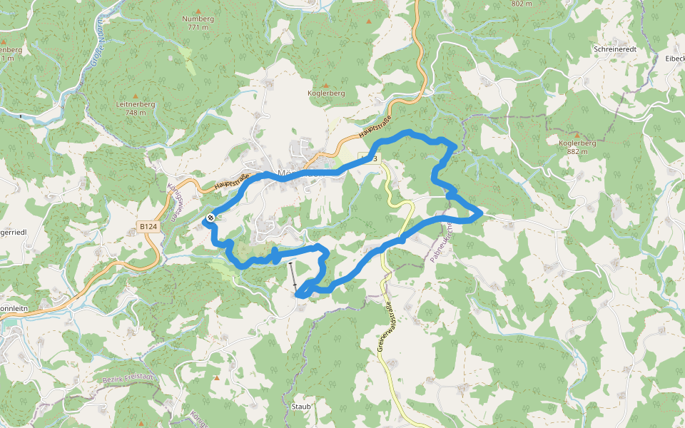 Wird Nett Fad Weg walking route map in Staub