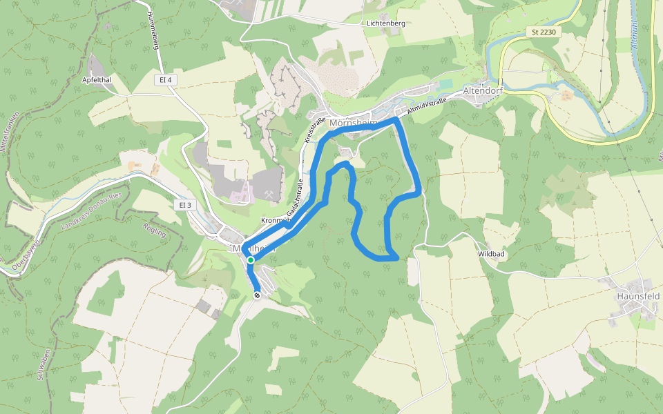 Rundweg Mörnsheim 3 walking route map in Mörnsheim