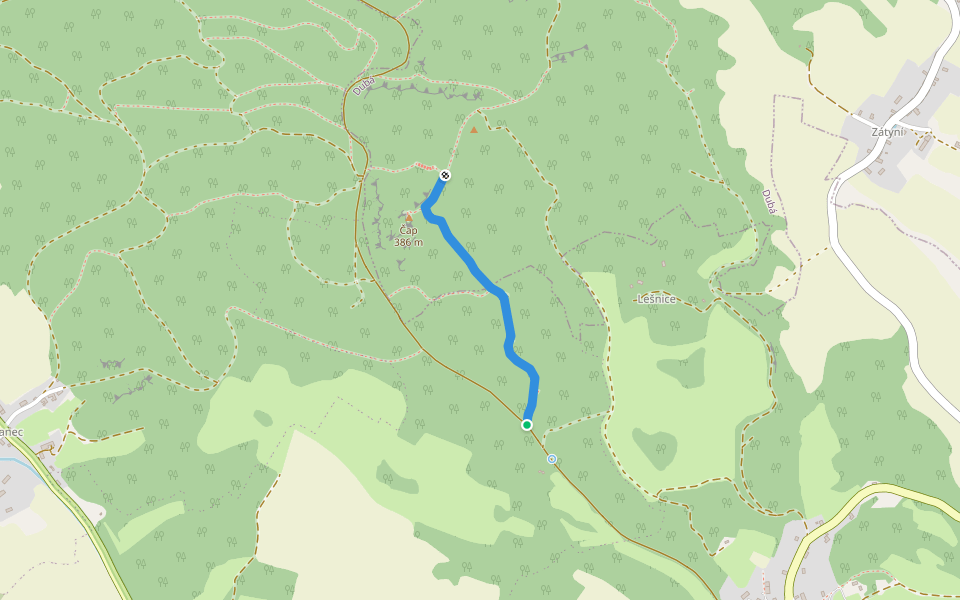 [Ž] Čap - Pod Čapem walking route map in Tuhaň