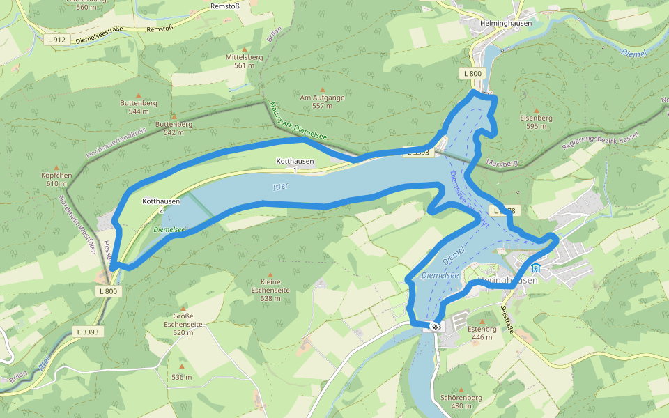 Heringhausen H6 walking route map in Diemelsee