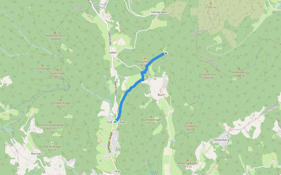 Wanderweg 20a walking route map in Leber