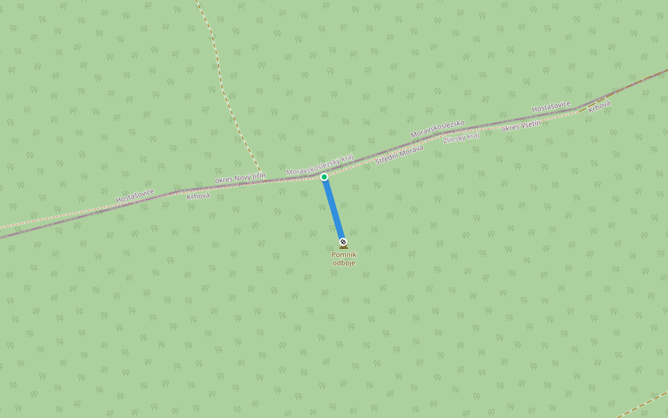 [Č] odb. k pomníku odboje walking route map in Hostašovice
