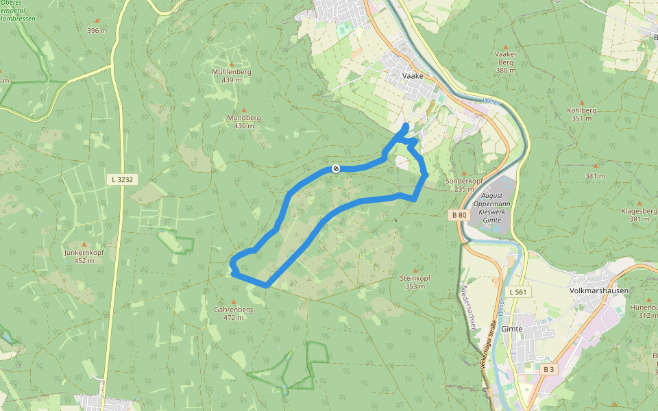 Ahletal, Rundweg 4 walking route map in Gutsbezirk Reinhardswald