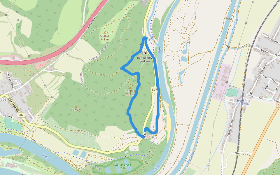 Náučný chodník Malá - Veľká Skalka walking route map in Trenčín
