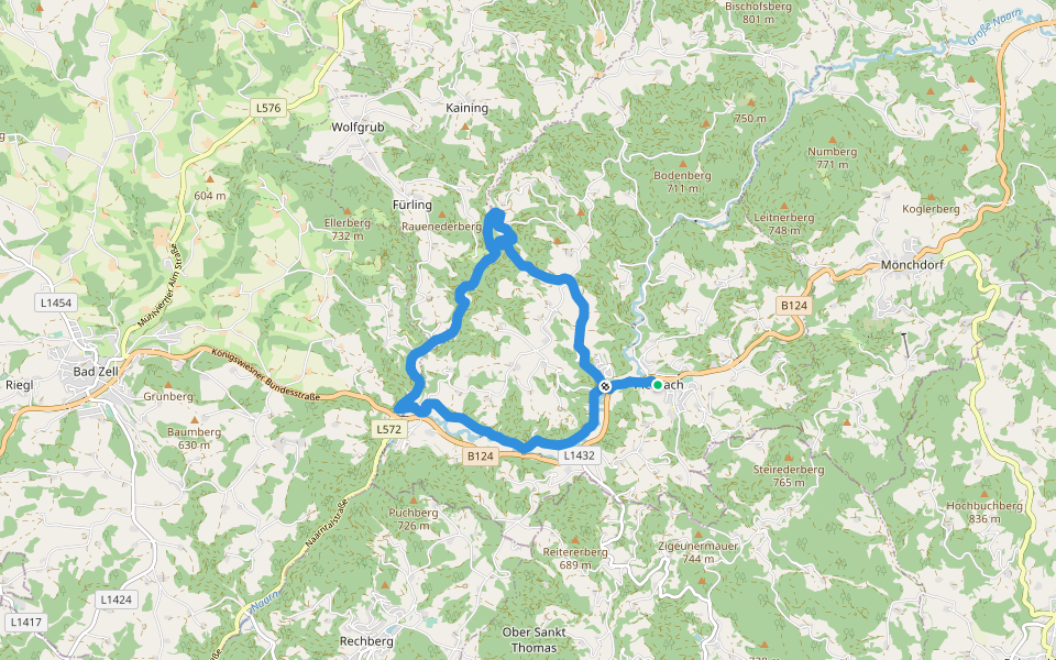 Zweiflüsseweg walking route map in Pierbach